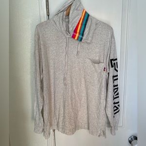 Pink long sleeve hooded shirt